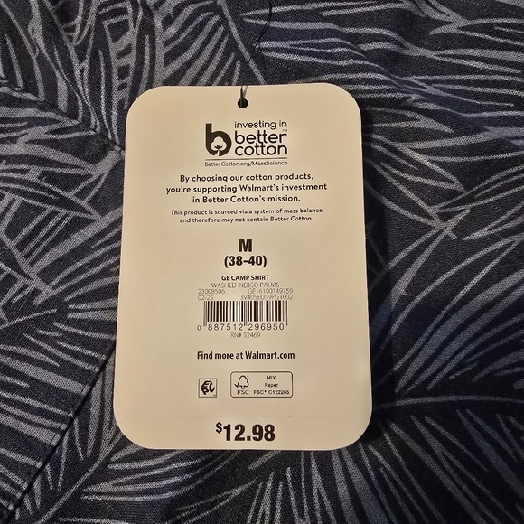 George Men's Medium (38-40) Button Down Camp Shirt New w/ Tags! - Picture 3 of 5